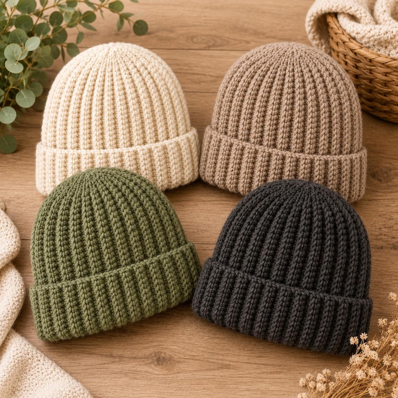 crochet beanie pattern · ribbed crochet beanie · adult crochet hat pattern · unisex crochet hat · crochet winter hat pattern