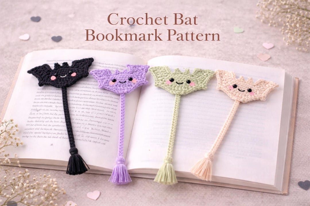 Crochet Bat Bookmark PDF Pattern, Digital Download - Etsy