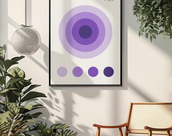 Purple Bauhaus Wall Art Print – Geometric Minimalist Poster - Modern Abstract Mid Century Decor - Physical Artwork - Vintage Artwork