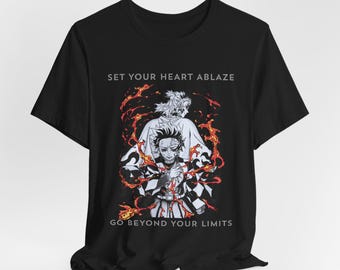 Anime T-Shirt: Rengoku & Tanjiro - Set Your Heart Ablaze