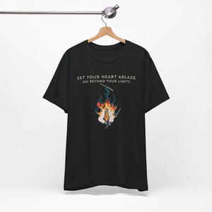 Camiseta Demon Slayer Flame Hashira Rengoku Anime, Queime seu coração, Ideia de presente para amantes de anime, Vá além dos limites, Camiseta curta unissex