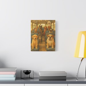 Dog Lover&#39;s Canvas Art, Cute Dog Painting for Home Decor, Pet Lover Gift, Animal Wall Art, Gift for Dog Moms