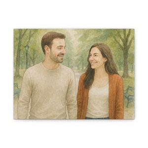 Personalized Couples Canvas Wall Art, Romantic Home Decor, Anniversary Gift, Custom Portrait, Wedding Keepsake, Love Art
