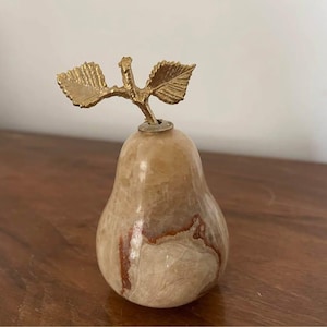Vintage Marble Onyx Pear Paperweight