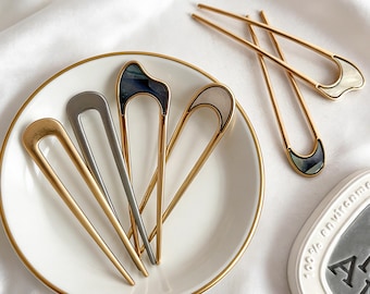 Thin Classique Metal French Hair Pin, Hair Pin, Metal Hair Comb, U Shape Hair Pin, French Hair Pin
