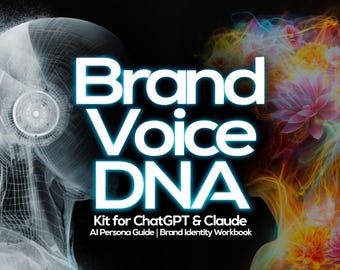 Kit ADN vocal de marque pour ChatGPT et Claude | Guide du persona IA | Cahier d'exercices sur l'identité de la marque