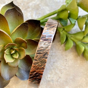 Hammered Copper Cuff Bracelet Antiqued image 4