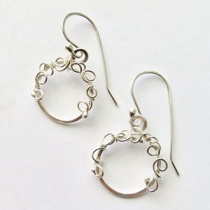 Hammered Sterling Silver Hoop Earrings: Handcrafted Minimalist Jewelry