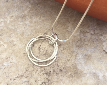 Circle Necklace, Circle Pendant Necklace, Infinity Necklaces, Triple Hoop Necklace, Dainty Choker Necklace