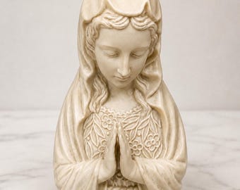 1970s Enesco Japan Praying Madonna Porcelain Statue Wall Hanging
