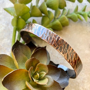 Hammered Copper Cuff Bracelet Antiqued image 3