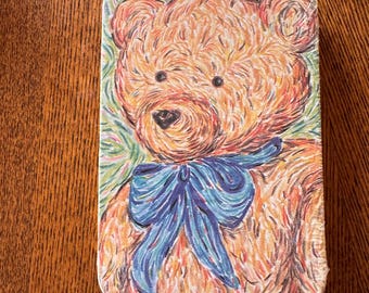 FAO Schwarz Teddy Bear Watercolor Set, 1990s Vintage Art Bear Mini Paint Tin, Factory Sealed New Old Stock