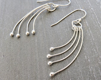 Bridal Earrings, Sterling Dangle Earrings, Lightweight Earrings, Sterling Drops Earrings