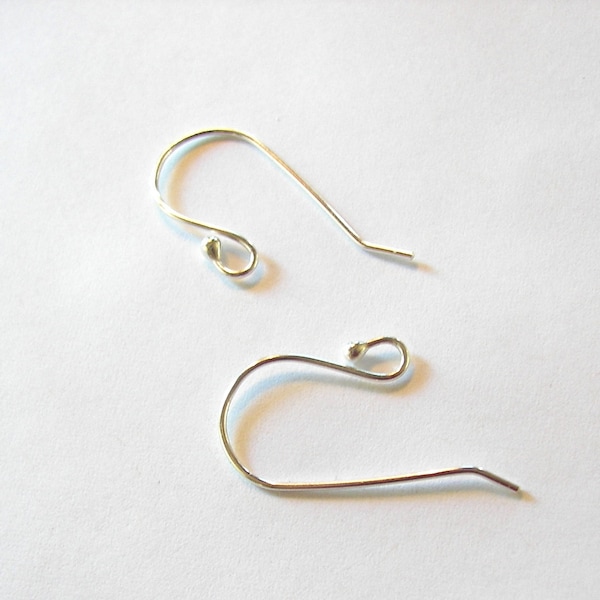 Argentium Sterling Ear Wires, Sterling Ear Wires, Three Pair Handmade French Hook Ear Wires