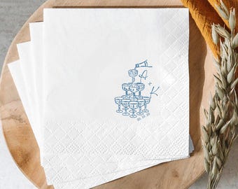 Personalized Wedding Napkins: Custom Pet Portrait, Elegant Party Decor