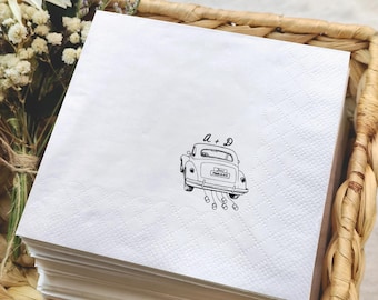 Personalized Wedding Napkins: Custom Car Design, Party Decor
