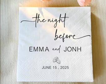 Personalized Wedding Napkins: Custom Rehearsal Dinner, Bridal Shower
