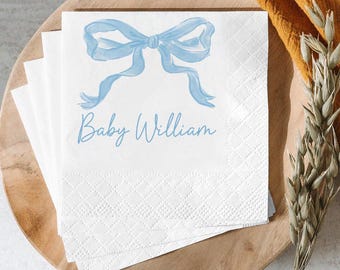 Personalized Baby Shower Napkins: Modern Font, Custom Ink