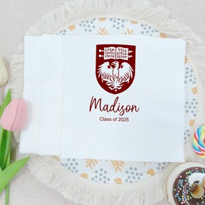 Custom College Logo Graduation Napkins: Class of 2025