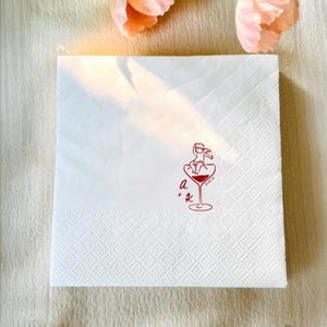 Personalized Wedding Napkins: Cherub Cupid Design, Cheers to Love