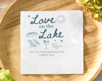 Custom Lake Wedding Napkins: Personalized Party Decor