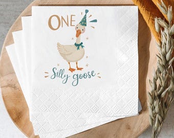 Silly Goose Baby Birthday Party Napkins: Animal Theme