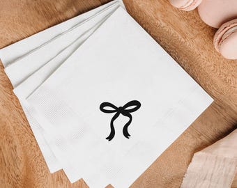 Black Bow Coquette Napkins: 40th Birthday, Bridal Shower