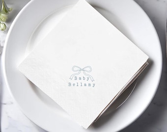 Personalized Baby Shower Napkins: Modern Font, Custom Print
