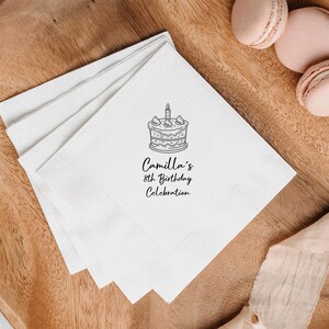 Personalized Birthday Cocktail Napkins, Foil Pressed, Birthday Beverage Napkins, Custom Napkins, Rehearsal Dinner, Party Napkins
