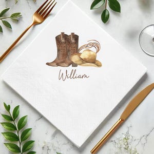 Rodeo Birthday Napkins, Custom Name Napkins, Cowboy Party Supplies, Western Theme, Customized Decor, 1st birthday theme