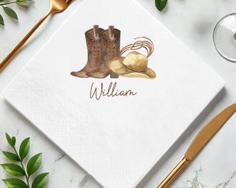 Rodeo Birthday Napkins: Custom Cowboy Party Decor