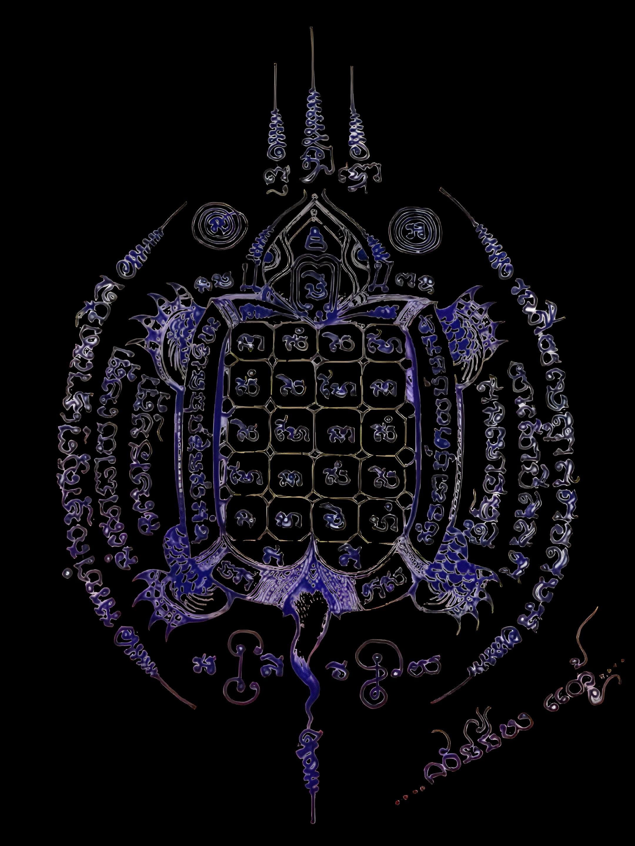 Thai Yantra Phaya Tao Ruean | Sacred Turtle Yantra | Khom Script ...