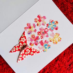 Cartões comemorativos de origami feitos à mão em estilo japonês