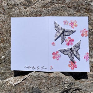 Cartões comemorativos de origami feitos à mão em estilo japonês