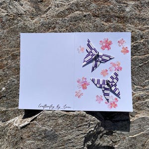 Cartões comemorativos de origami feitos à mão em estilo japonês