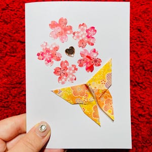 Handgemachte Origami Grußkarten im japanischen Stil