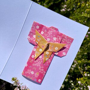 Cartões comemorativos de origami feitos à mão em estilo japonês