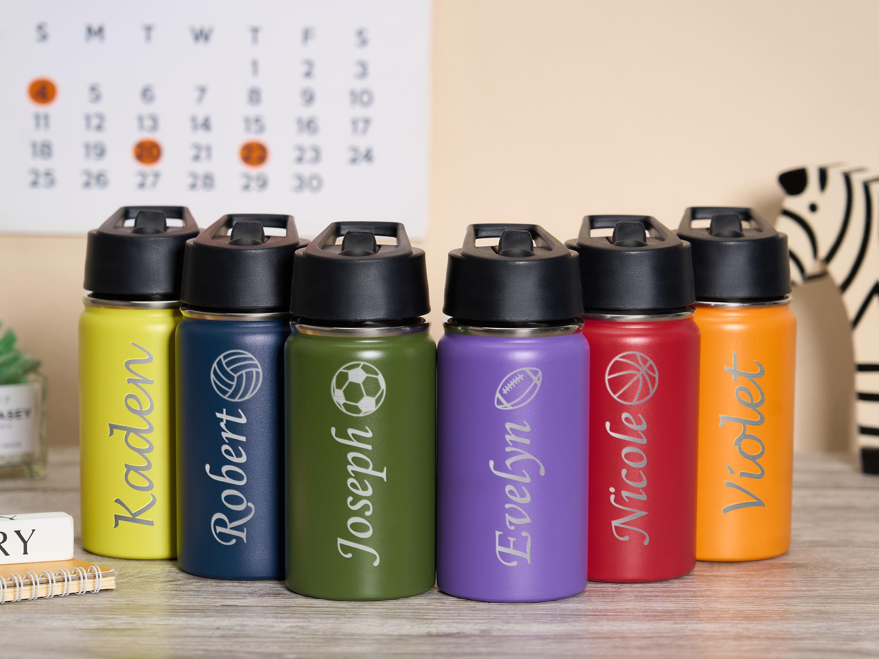 Personalized Kids Water Bottle With Straw, Back to School, 12 Oz ...