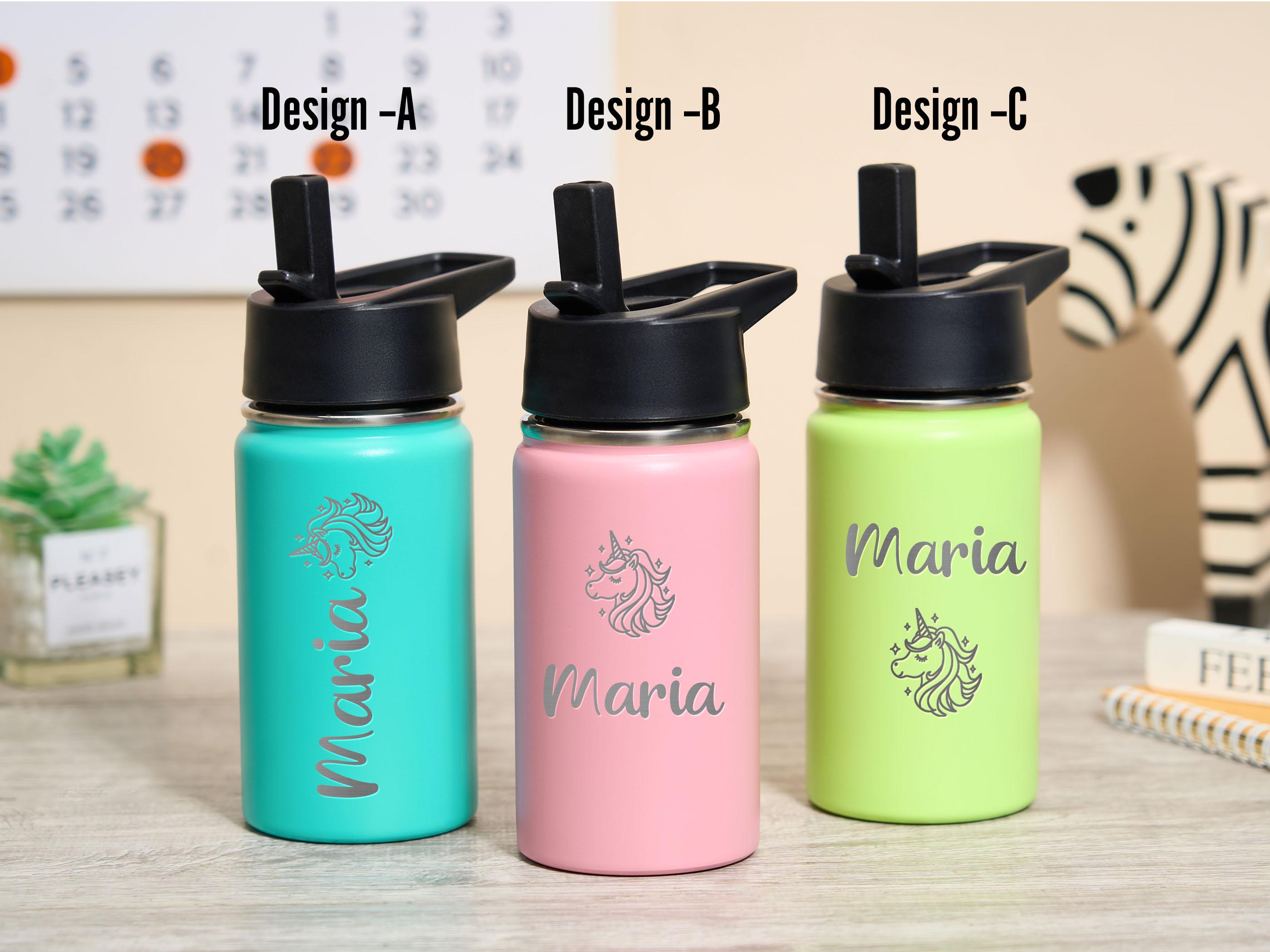 Personalized Kids Water Bottle With Straw, Back to School, 12 Oz ...