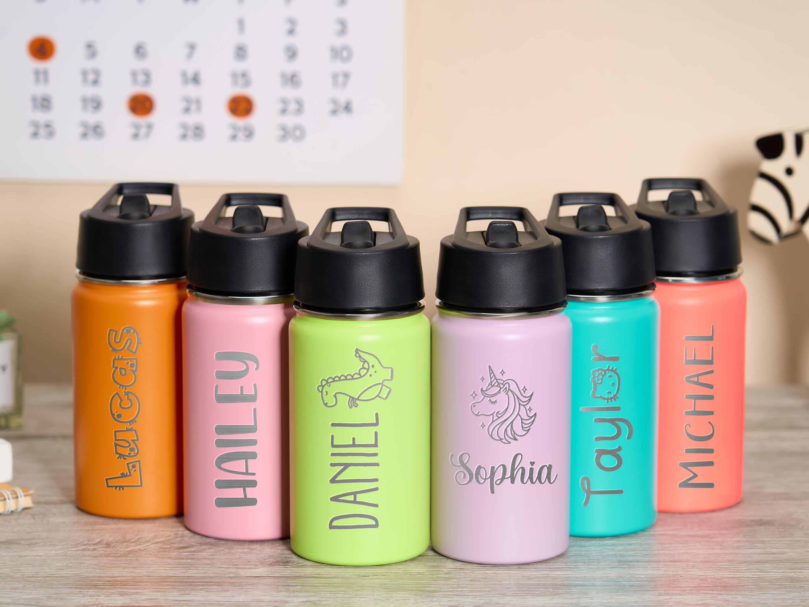 Personalized Kids Water Bottle With Straw, Back to School, 12 Oz ...