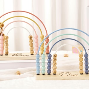 Personalized Rainbow Abacus,Nursery Decor,Custom Name Abacus,Montessori Toy,Wooden Rainbow Abacus,Kids Room Decor,Baby Shower Gifts For Kids