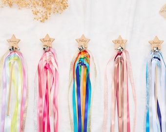 Personalisierter Sternen Zauberstab: Regenbogen Schleifen Zauberstab