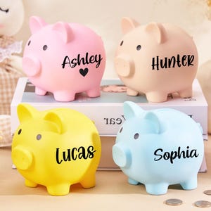 Personalized Piggy Bank, Custom Name Money Bank, Coin Bank for Girls and Boys, Baby Shower Gift, Practical Gifts for Birthday, Christmas