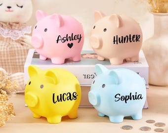 Cofrinho personalizado, cofrinho com nome personalizado, cofrinho para meninas e meninos, presente de chá de bebê, presentes práticos para aniversário, Natal