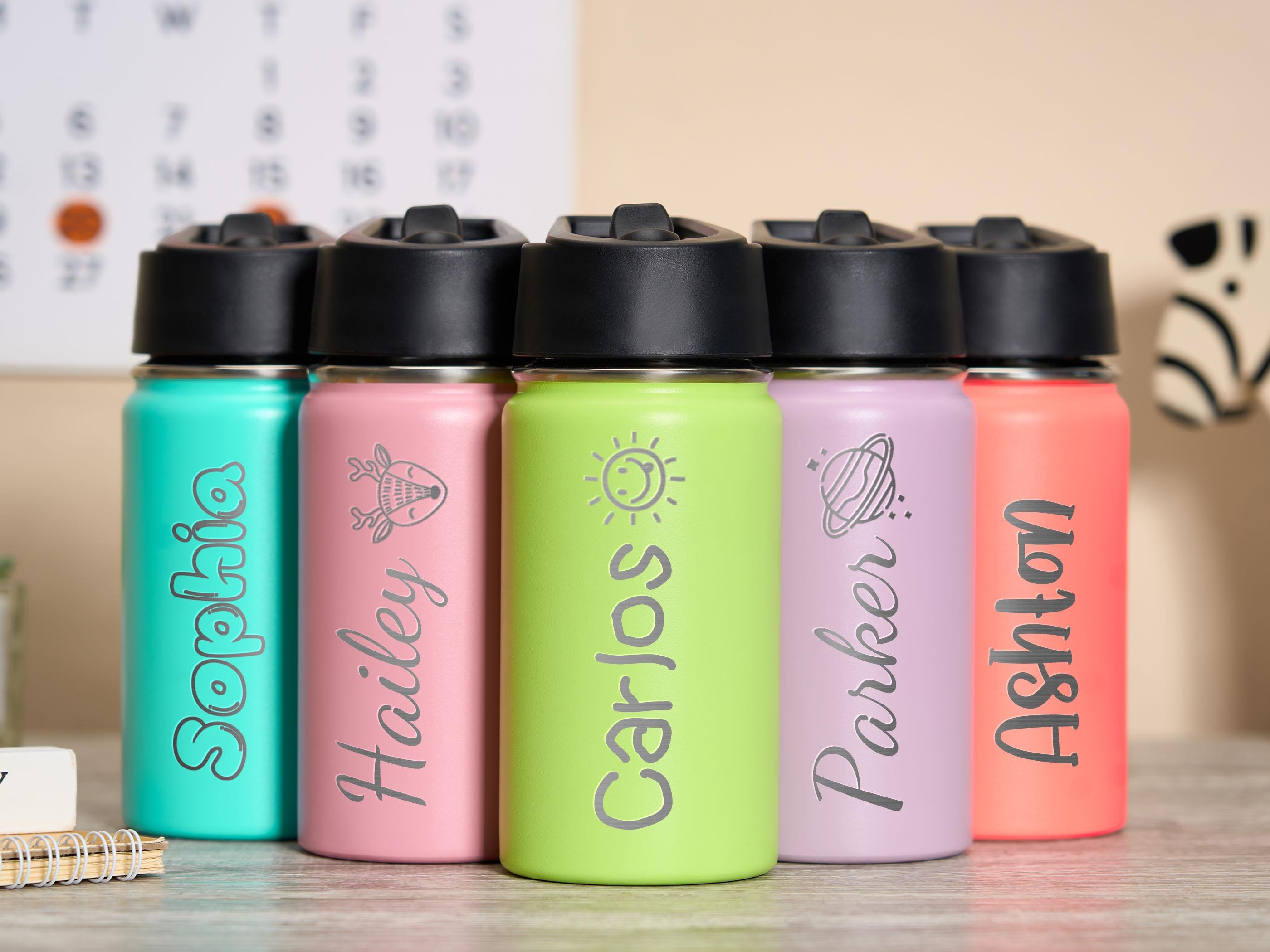 Personalized Kids Water Bottle With Straw, Back to School, 12 Oz ...