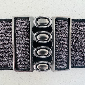Black/Silver Sparkle Elastic Belt