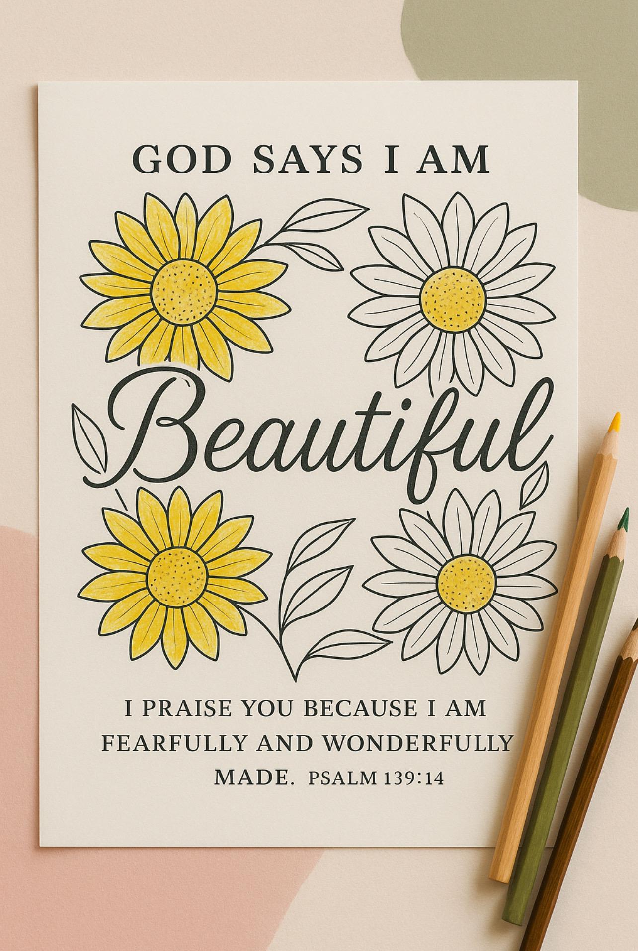 Christian Coloring Book for Girls | Bible Verse Affirmations (PDF) - Etsy