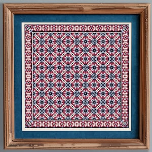 Tiles Sampler Cross Stitch Pattern, Cross Stitch Chart, Geometric X Stitch Embroidery, Instant Download PDF