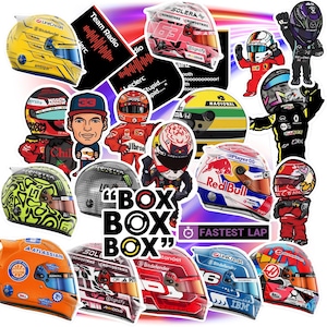 Formula 1 Sticker Bundle: F1 Driver Helmets & Team Radio (PNG Digital Download)