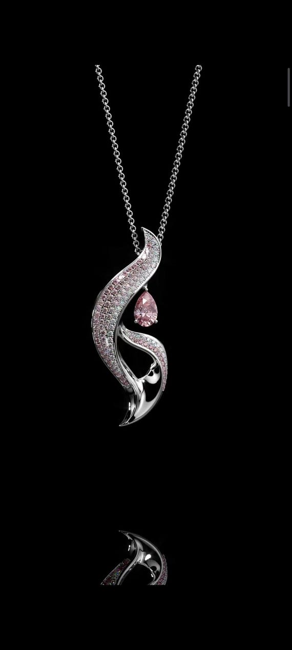 Pink Flame Lab-Grown Diamond Pendant Necklace
